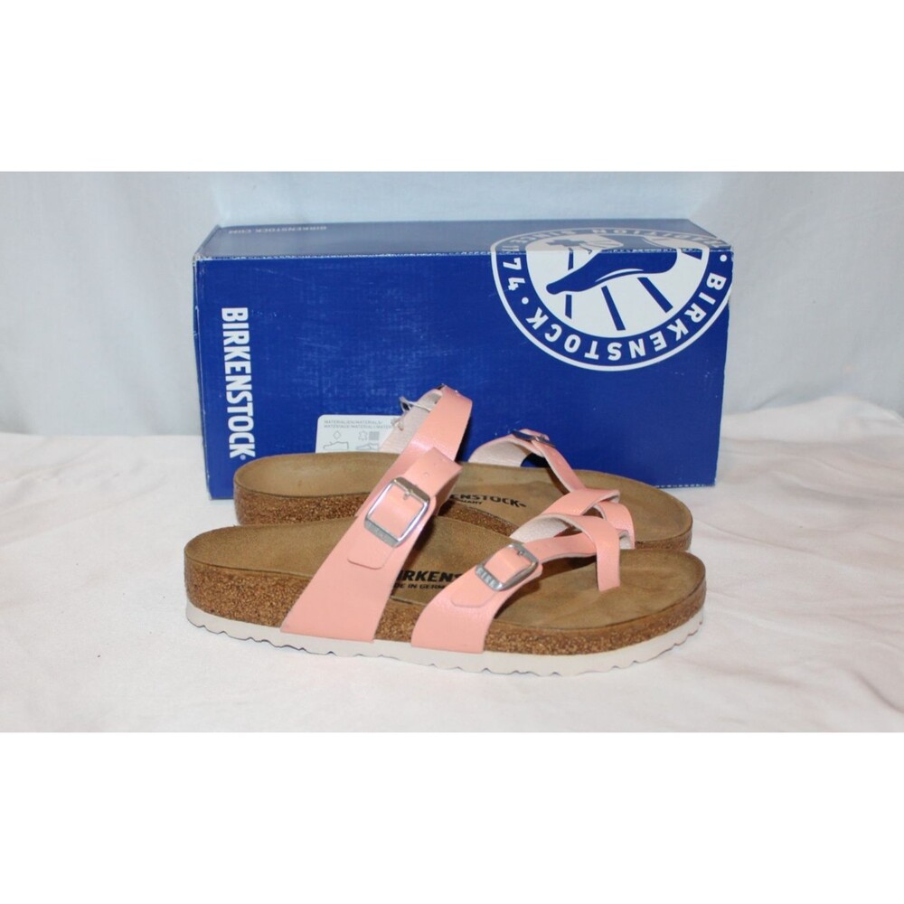 BIRKENSTOCK WOMEN MAYARI LEATHER SANDALS EU 37 US 6-6.5 REGULAR CORAL PEACH